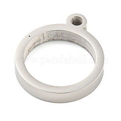 変色しない304ステンレススチールレーザーカットペンダント  リングチャーム  ステンレス鋼色  17.5x15x3mm  穴：2mm&nbsp;STAS-U009-06A-01
