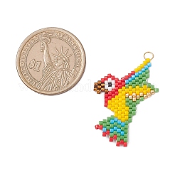 Glass Seed Beaded Parrot Pendants&nbsp;PALLOY-MZ00895