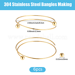 6Pcs 304 Stainless Steel Cuff Bangles Making&nbsp;MAK-BBC0001-21G