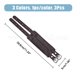 3個 3色 イミテーションレザーコードブレスレット  合金の留め金付き  ミックスカラー  11-3/8インチ（28.8cm）  1pc /カラー&nbsp;BJEW-FH0001-02