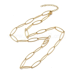 Ion Plating(IP) 304 Stainless Steel Paperclip Chain Necklace for Men Women&nbsp;NJEW-P272-02G