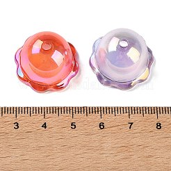 UVメッキ透明アクリルビーズ  虹色の  鐘  ミックスカラー  23x15.5mm  穴：2.5mm&nbsp;AC-CBA5E93-09