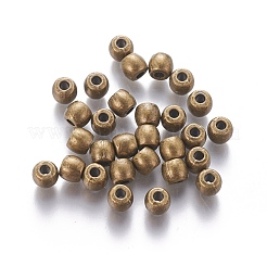 チベット風合金ビーズ  鉛フリー＆ニッケルフリー＆カドミウムフリー  バレル  アンティークブロンズカラー  6x5mm  穴：2.5mm&nbsp;MLF0281Y-NF