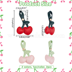 2個 2色 PUレザーペンダント装飾  キーホルダー用  チェリー  ミックスカラー  110x68x15mm  穴：25x23mm  1pc /カラー&nbsp;FIND-NB0005-31