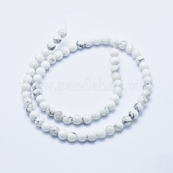 Natural Howlite Beads Strands&nbsp;X-G-P353-01-6mm