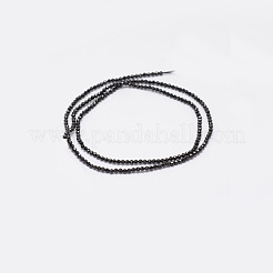 天然石ブラックスピネルビーズ連売り  ラウンド  多面カット  2mm  穴：0.5mm  約197個/連  15インチ&nbsp;G-E351-01