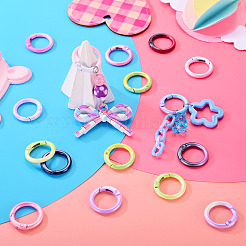 15Pcs Spray Paint Alloy Spring Gate Rings&nbsp;FIND-TA0010-92