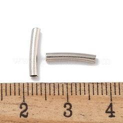 真鍮製カーブチューブビーズ  カドミウムフリー＆鉛フリー  プラチナ  11.5x2mm  穴：1.4mm&nbsp;KK-B120-04G-P