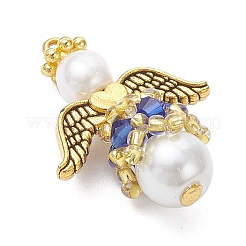 Pearlized Glass Pearl & Glass Pendants&nbsp;PALLOY-MZ00978-06