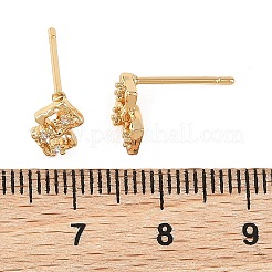 SHEGRACE Brass Micro Pave Clear Cubic Zirconia Stud Earring&nbsp;XGRQ4N172-729G