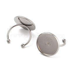 Tarnish Resistant 304 Stainless Steel Open Cuff Ring Components&nbsp;STAS-B072-09D-P