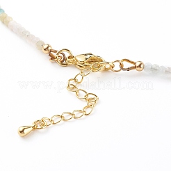 Rondelle Natural Morganite Beaded Necklaces&nbsp;NJEW-JN03404-01