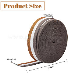 15 Yards Three Color Polyester Striped Ribbon&nbsp;OCOR-WH0078-120B