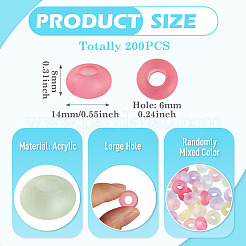 200Pcs Frosted Acrylic Beads&nbsp;FACR-TA0001-12
