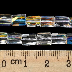 電気メッキガラスビーズセット  ABカラー  多面カット  コラム  クリアAB  7x6x5~5.5mm  穴：1.2mm  約58個/連  15.75インチ（40cm）&nbsp;EGLA-C003-01