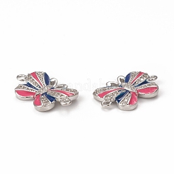 Brass Micro Pave Cubic Zirconia Connector Charms&nbsp;KK-E068-VB407-2