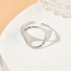 304ステンレススチールカフオープンリング  ラウンド  中空  ステンレス鋼色  15.5mm  内径：18mm&nbsp;SA-CBA8AFD-03P