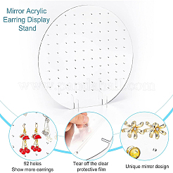 アクリルネックレスディスプレイスタンド  長方形  淡いバイオレットレッド  完成品：6.9x12x30cm  3個/セット&nbsp;NDIS-WH0001-06