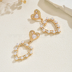 Alloy & Rhinestone & Plastic Pearl Stud Dangle Earrings&nbsp;WGFDC79-01