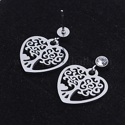 201 Stainless Steel Dangle Stud Earrings&nbsp;EJEW-T008-JN738