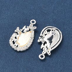 Brass Micro Pave Clear Cubic Zirconia Pendants&nbsp;KK-C168-28S