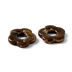 アクリルビーズ  天然石風  片穴  花  コーヒー  26x27x5mm  穴：1.6mm&nbsp;MACR-WH0007-26N