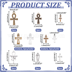 50Pcs 10 Styles Tibetan Style Alloy Pendants&nbsp;FIND-ME0004-02