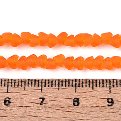 曇った透明ガラスビーズ連売り  三角形  ダークオレンジ  3~3.5x4~4.5x4~4.5mm  穴：0.8mm  約121~131個/連  14.37~15.35インチ（36.5~39cm）&nbsp;GLAA-N016-4mm-09