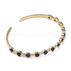 Cubic Zirconia Flat Round Open Cuff Bangle&nbsp;BJEW-N012-032C
