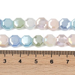 電気メッキガラスビーズセット  八角形  多面カット  ミックスカラー  7.5x7.5x3.5mm  穴：1~1.2mm  約48~56個/連  14.17~16.50''（36~41.9センチメートル）&nbsp;X-EGLA-G039-05A-01