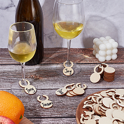 80Pcs Wood Wine Glass Label Ring&nbsp;FIND-UN0007-79