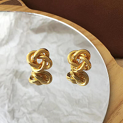 女性のための真鍮のスタッドピアス  結び目  18KGP本金メッキ  17mm&nbsp;LS-AG5925-2