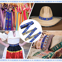 Ethnic Style Polyester Jacquard Ribbon&nbsp;OCOR-WH0078-478A-03