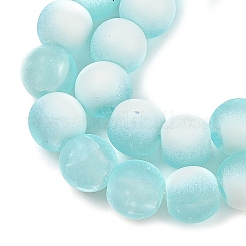 Frosted Crackle Glass Beads Strands&nbsp;GLAA-U001-6mm-M08