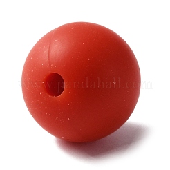 シリコンビーズ  ラウンド  ファイヤーブリック  15mm  穴：2mm&nbsp;SIL-TAC0003-04B-04