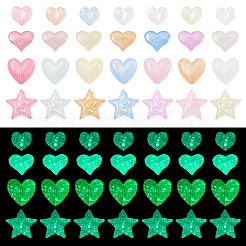 100Pcs 4 Styles Luminous Transparent Acrylic Beads&nbsp;OACR-TA0003-90