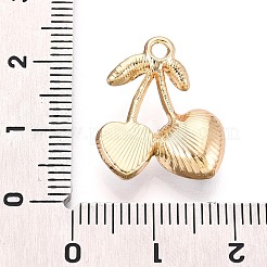 合金ラインストーンペンダント  チェリー  ゴールドカラー  ブルージルコン  19x16x5.5~6mm  穴：1.8mm&nbsp;PALLOY-T092-24G-05