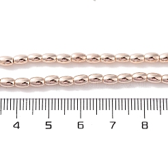 電気メッキビーズ連売り  オーバル  桃パフ  4.5x3mm  穴：0.8mm  約94~99個/連  16.93~18.11''（43~46センチメートル）&nbsp;EGLA-H104-02H