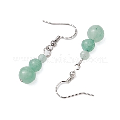 3 Pairs 3 Styles Natural Malaysia Jade & Green Aventurine & Tiger Eye Dangle Earrings&nbsp;EJEW-JE06131