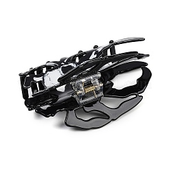 ハロウィンテーマのアクリル製爪型ヘアクリップ  合金パーツ  クモ  51.5x103.5x51.5mm&nbsp;PHAR-P011-A02