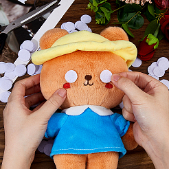 フラットラウンドいフェルト生地1000枚  子供のためのDIY工芸品の縫製アクセサリー  ホワイト  19x1mm&nbsp;DIY-DC0003-89B