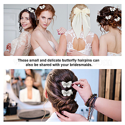 1Pc Big Bowknot Polyester Hair Barrettes & 6Pcs Butterfly Iron Alligator Hair Clips&nbsp;OHAR-GA0001-04