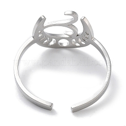 女性用304ステンレススチール星座リング  牡羊座  18mm  内径：18mm&nbsp;RJEW-U024-01P-11