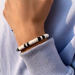 Bohemian Polymer Clay Heishi Beaded Stretch Bracelet for Men&nbsp;MC7113-1