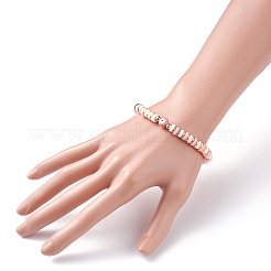 Synthetic Hematite & Polymer Clay Heishi Beads Stretch Bracelet&nbsp;BJEW-JB07226-04