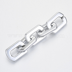 UVメッキアクリルコネクター  クイックリンクコネクター  クロスチェーン製作用  長方形  プラチナ  31x21x4.5mm  内径：18x8.5mm&nbsp;OACR-N009-001A-B04