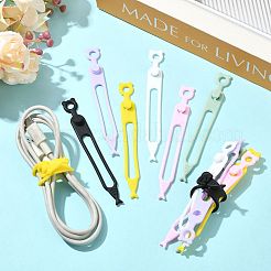 シリコン製フレキシブルコードオーガナイザー12個  ケーブルタイ  ケーブル管理用  ライトシーグリーン  108x12x7mm&nbsp;FIND-FS0005-33F