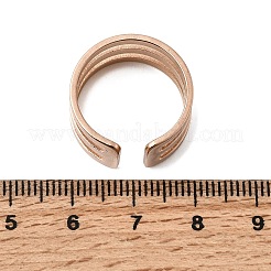 304ステンレススチールカフオープンリング  イオンプレーティング（ip）  ローズゴールド  10.5mm  内径：17.6mm&nbsp;RJEW-P176-01RG