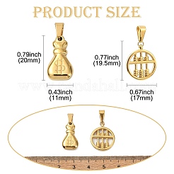 8Pcs 2 Styles 304 Stainless Steel Pendants&nbsp;STAS-CJ0002-70