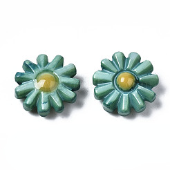 天然淡水シェルビーズ  エナメル  花  ミックスカラー  12x4mm  穴：0.9mm&nbsp;SHEL-N003-20D